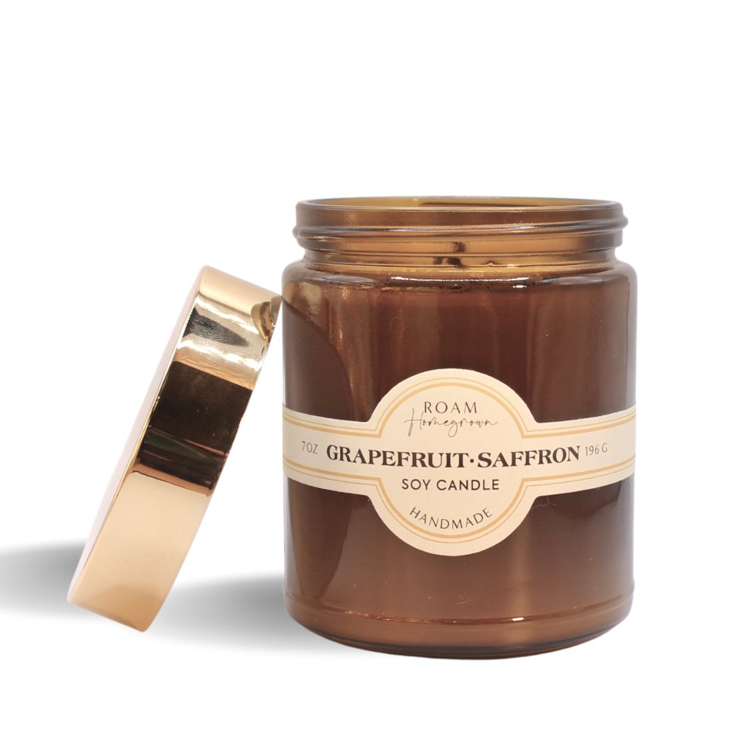 Grapefruit Saffron Luxe Soy Candle - HER Home Design Boutique